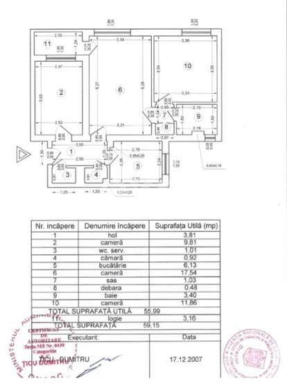 Apartament cu 3 camere semidecomandat în Titan