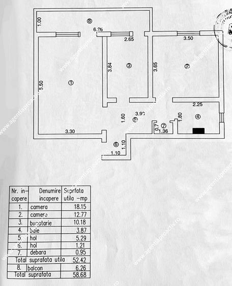 Apartament cu 2 camere decomandat în Mazepa 1