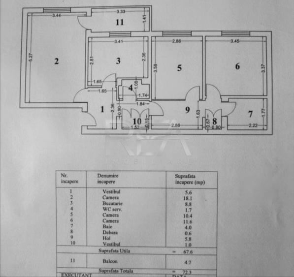 Apartament cu 3 camere decomandat în Gorjului