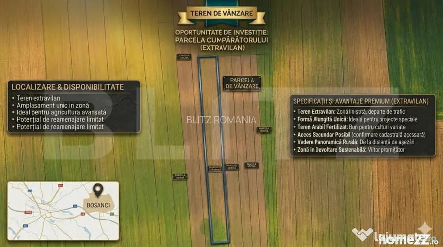 Teren Extravilan, 2500 mp, zona Bosanci - Suceava (Suceava)