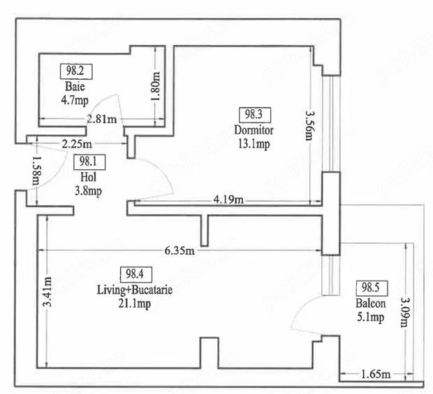 Apartament cu 2 camere decomandat în Theodor Pallady