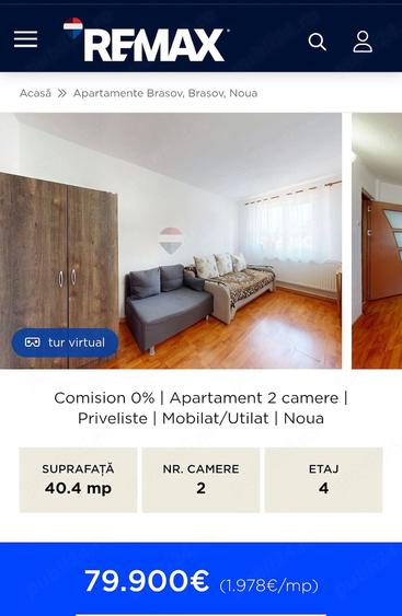 Apartament cu 2 camere decomandat în Noua
