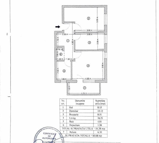 Apartament cu 2 camere decomandat în Metalurgiei
