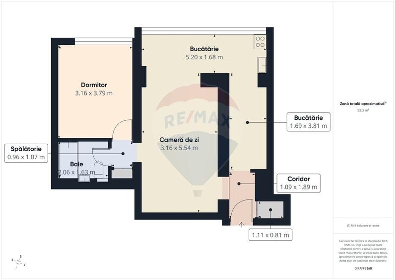 Apartament cu 2 camere, mobilat în Pajura