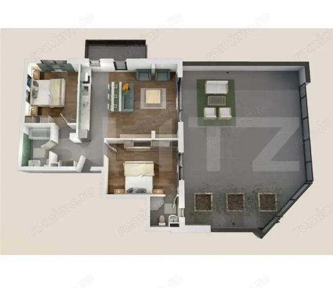 Apartament cu terasa de 88mp! 3 camere, 2 bai, zona Vivo - 1