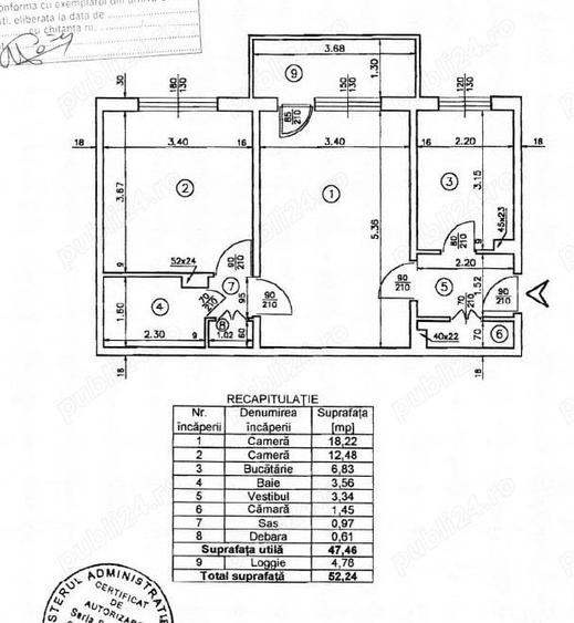Apartament cu 2 camere semidecomandat în Colentina