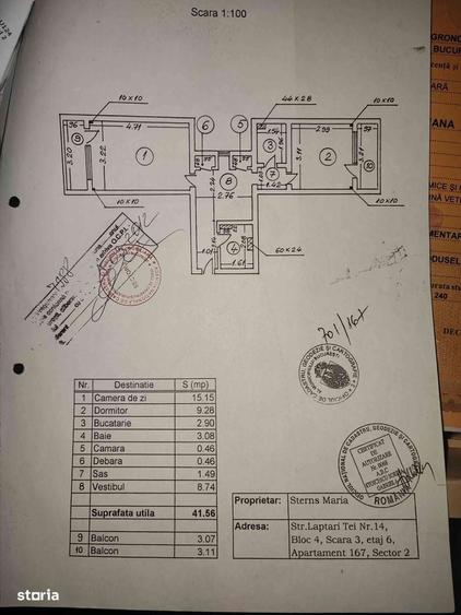 Apartament cu 2 camere decomandat în Tei