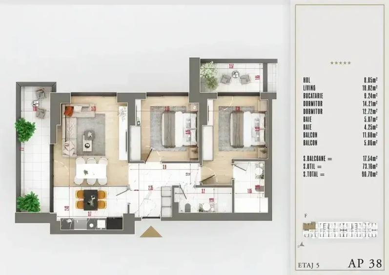 Apartament cu 3 camere decomandat în Theodor Pallady — fotografia 3