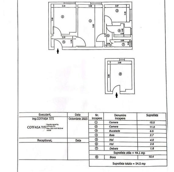 Apartament cu 2 camere semidecomandat în Ultracentral