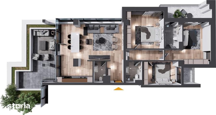Apartament cu 4 camere în Cug