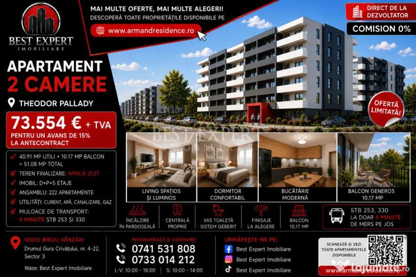 Apartament 2 Camere Premium | Th Pallady| La avans 50% Parc - 2