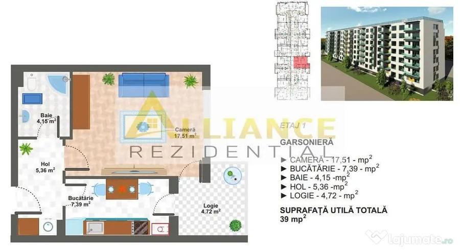 Garsonieră decomandată în Metalurgiei