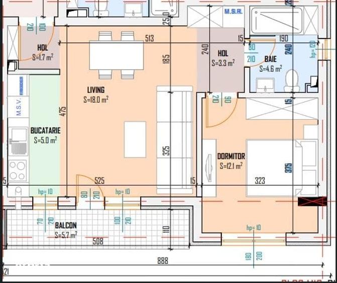 Apartament cu 2 camere în Central