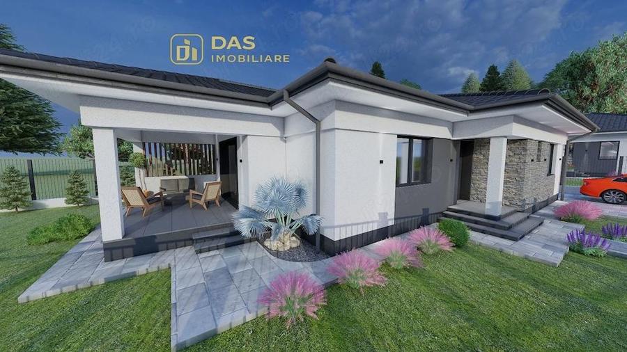 Casa pe un nivel, constructie la rosu situata in Grosi - 7