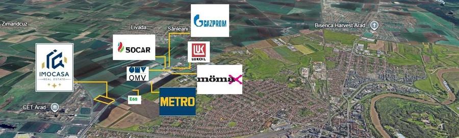 De vânzare teren extravilan 45.127 mp, Centura Arad, Metro/Momax/OMV. - 2
