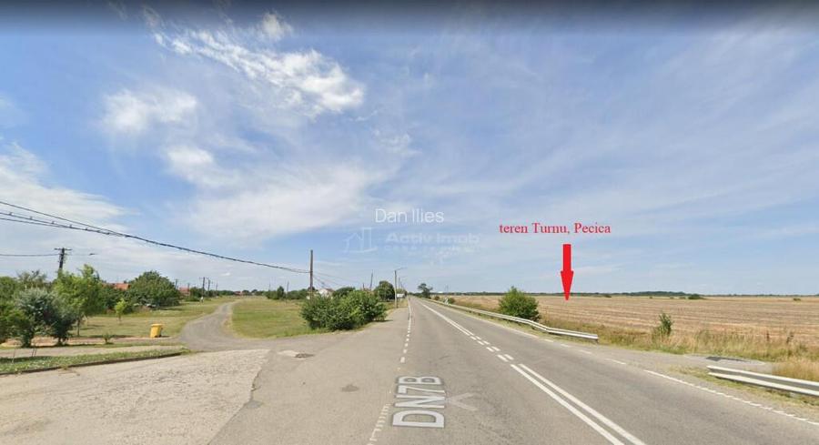 122 ari in Turnu, front 60 m la DN 7B, 15 km de Arad, 1 km d