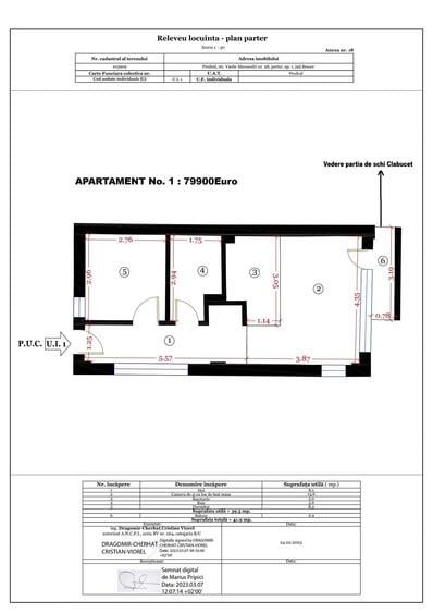 Apartament cu 2 camere în Clăbucet