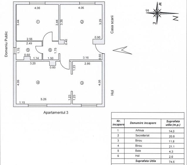 Spatiu de birou, 3 camere - 3