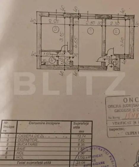 Apartament de vanzare, cu 2 camere, 33 mp, zona Piata 1 Mai - 8