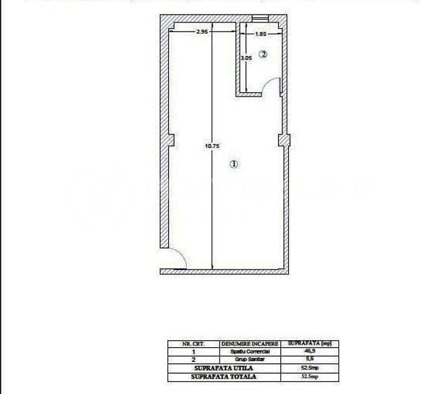 Spatiu comercial 53mp, Galata Platou I CT + AC - 1
