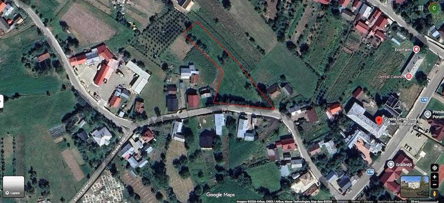 Teren de 2300 mp, în Ciprian Porumbescu