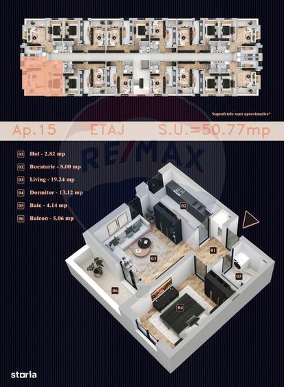 Apartament 2 camere de vanzare / Chiajna / Bloc nou / balcon - 8