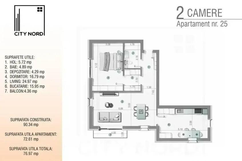 Apartament spa?ios cu bucatarie inchisa 16MP| Finisa... - 1