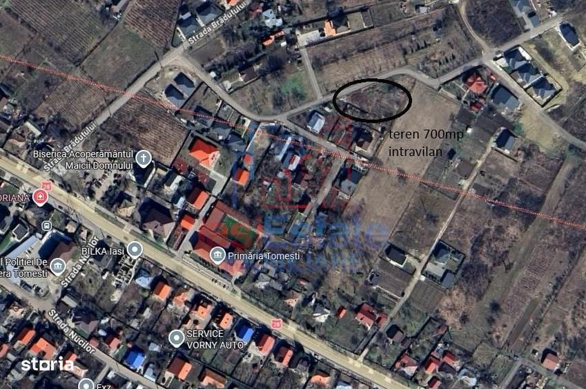Tomesti teren 700mp str Bradutului in spatele Primariei - 1