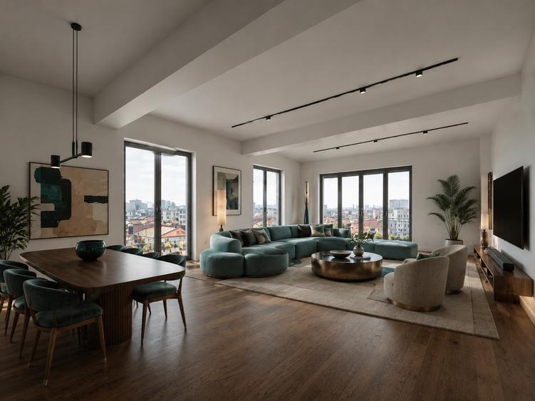 Penthouse cu 4 camere decomandat în Crângași