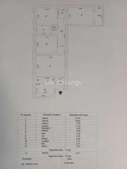 Apartament de 4 camere ( Centrala Proprie )-Centrul Civic-Afi