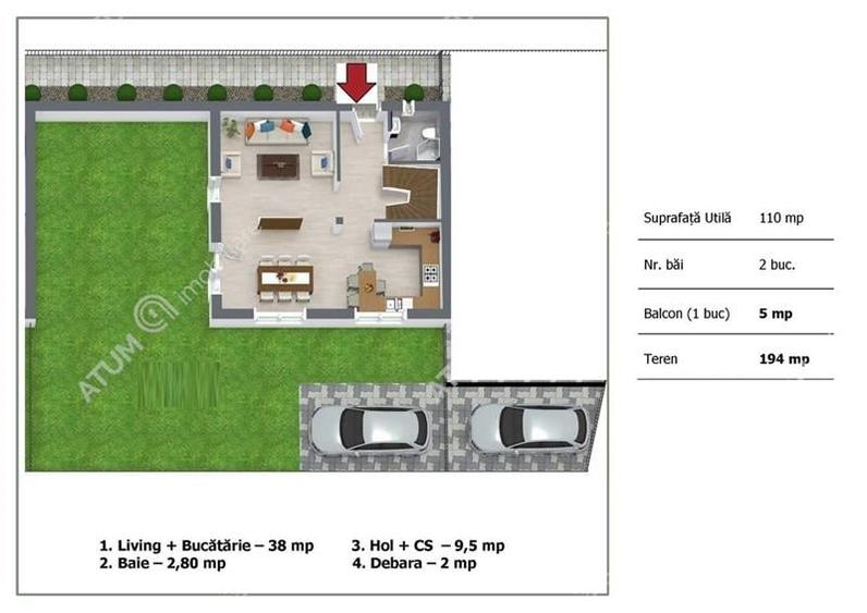 Casa intabulata individuala cu 4 camere decomandate Comision 0 - 5