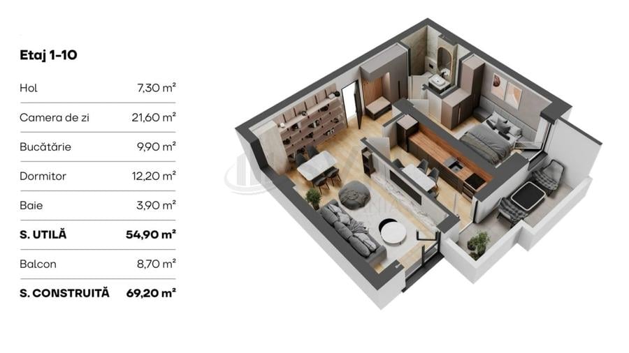REA1028350 Apartament 2 camere Dimitrie Pompeiu metrou Pipera - 2