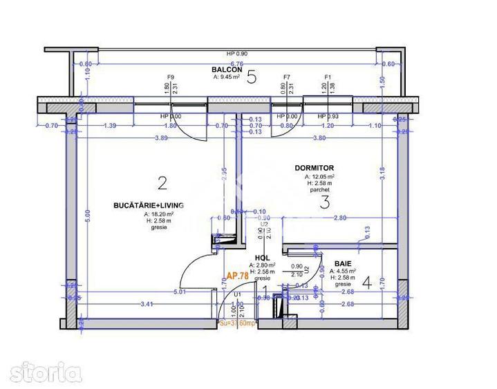 Apartament cu 2 camere decomandat în Turnișor