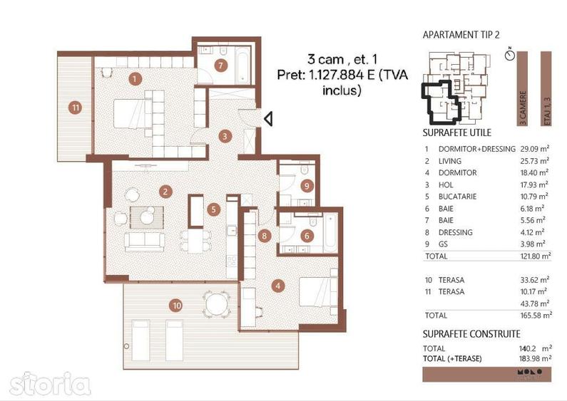 3 camere tip duplex | Terasa 20 mp | Floreasca | Cladire noua 2026 - 7