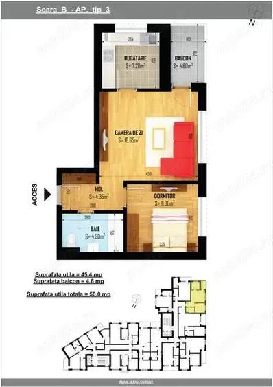 Apartament 2 camere cu Parcare Subterana-zona Carrefour Orhideea - 5