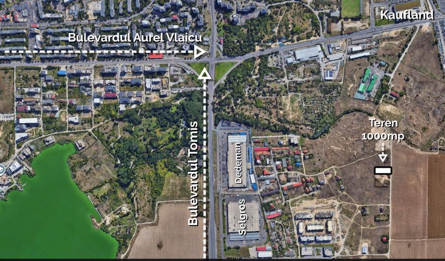 Teren intravilan 1.000 mp | Zona Dedeman/ proiect Bd. Madrid | Comision 0% - 4