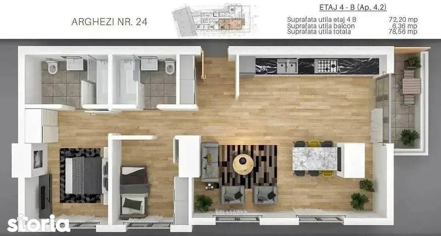 Ap 2+1 camere | LUX | Universitate | Comision 0 | Direct dezvoltator - 9
