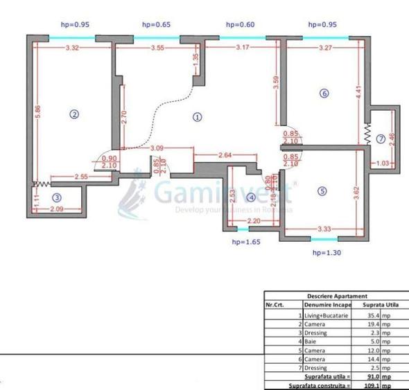 Apartament de vanzare in Oradea cu 4 camere, Decebal, GaminvestV4532 - 2
