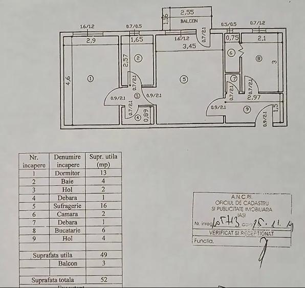 Apartament cu 2 camere, etajul 2/4, zona Podu Ros - 7