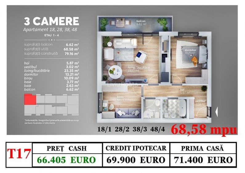 Apartament cu 3 camere decomandat în Theodor Pallady Apartament cu 3 camere decomandat în Theodor Pallady