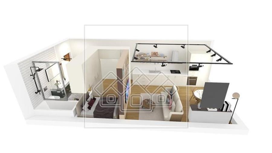 Garsoniera de vanzare in Sibiu - finisata la cheie - balcon mare - 13