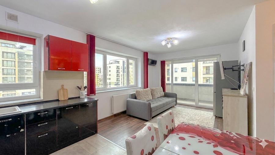 Studio in Kasper Coresi, vedere către aleea pietonală, loc de parcare si boxa - 2