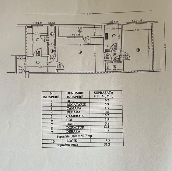 Apartament cu 2 camere decomandat în Nord