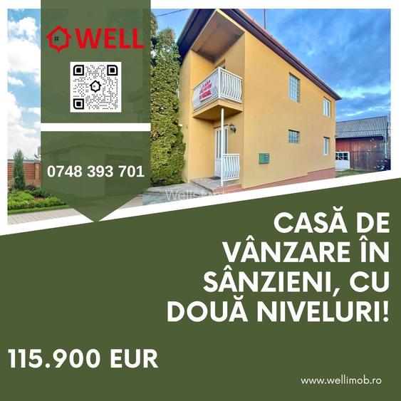 Casă de vânzare în Sânzieni, cu două niveluri!