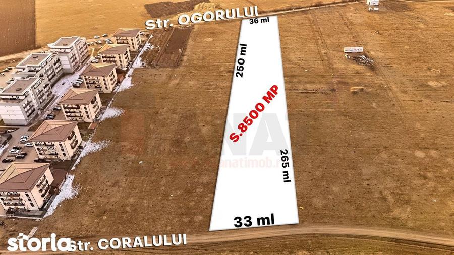 RO/EN Teren Intravilan, 8500 mp, Turnisor, deschidere 2strazi |SkyView - 3