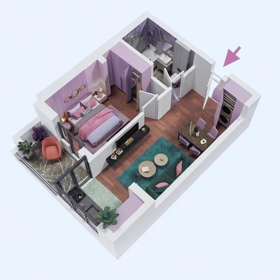 Studio 44mp ~ Bloc Nou, Zona linistita, Parc, Metrou M2 - 5