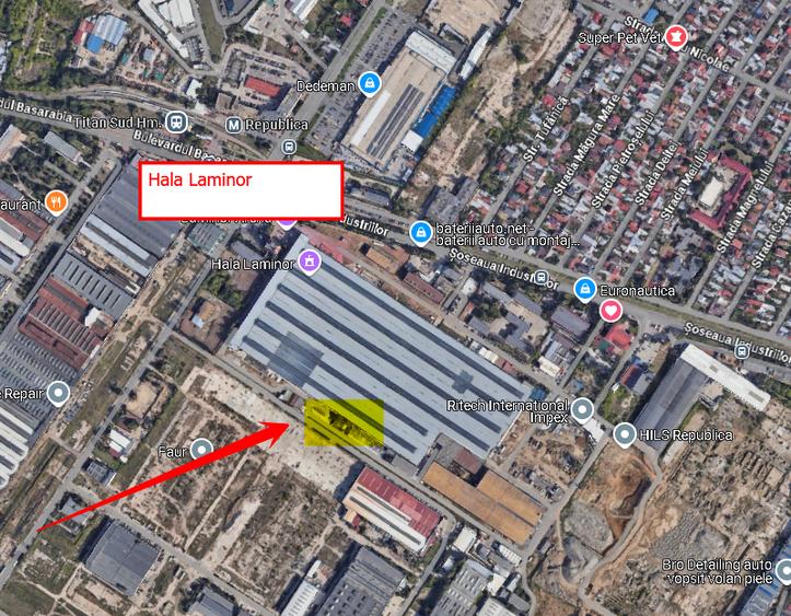 PROPRIETAR  520 mp  teren + constr , Hala Laminor, B-dul Basarabia , Republica - 2