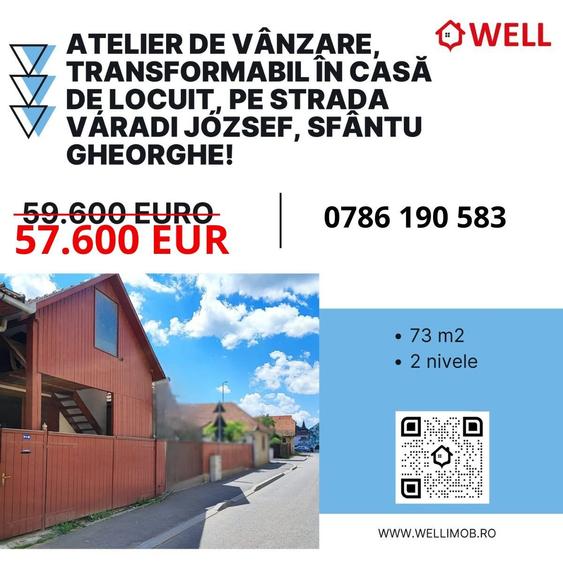 Atelier de vânzare, transformabil în casă de locuit, pe strada Váradi József! - 1