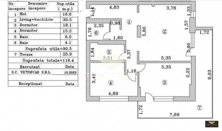 Apartament 3 camere Baneasa Garlei | Imobil nou | Terasa26mp | Parcare subterana - 19