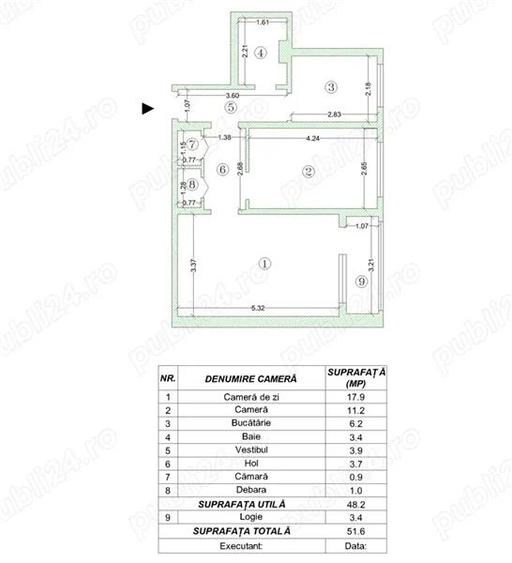 Vanzare apartament 2 camere Teiul Doamnei - 1
